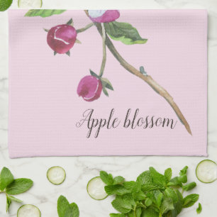 Watercolor Apple Blossom Geschirrtuch
