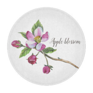 Watercolor Apple Blossom Schneidebrett