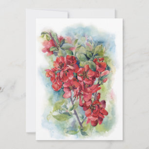 Watercolor apple quince flower flowers tree weddin einladung