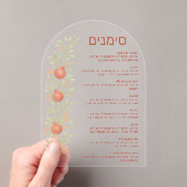 Watercolor Apple Simanim Rosh Hashana Card Acryleinladungen