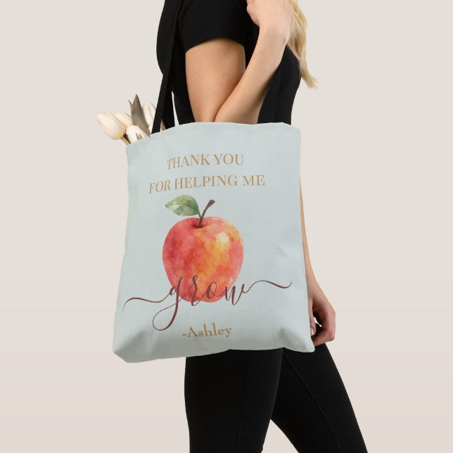 Watercolor Apple Teacher - Danke, Geschenk (Von Nahem)