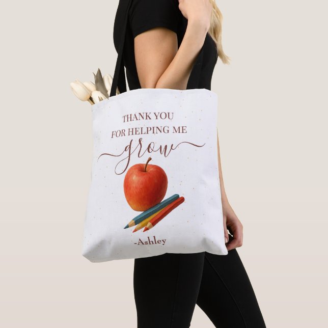 Watercolor Apple Teacher - Danke, Geschenk (Von Nahem)