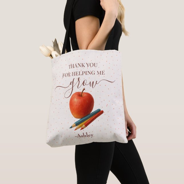 Watercolor Apple Teacher - Danke, Geschenk (Von Nahem)