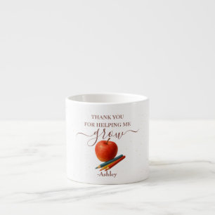 Watercolor Apple Teacher - Danke, Geschenk Espressotasse