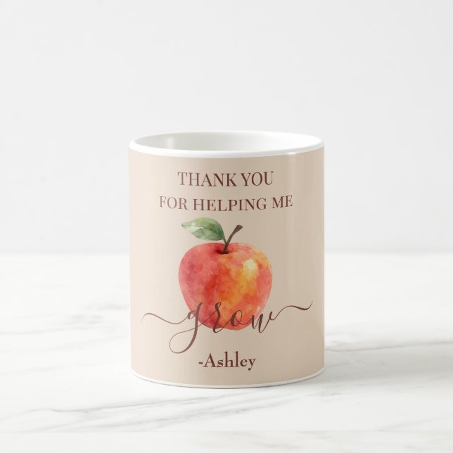 Watercolor Apple Teacher - Danke, Geschenk Kaffeetasse (Mittel)