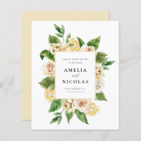 Watercolor Apricot Englische Rose Save the Date