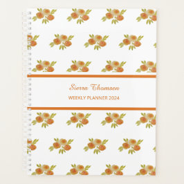 Watercolor Apricot Rose Muster Wochenplaner