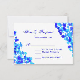 Watercolor Aquamarin Royal Blue Wedding RSVP Cards Karte