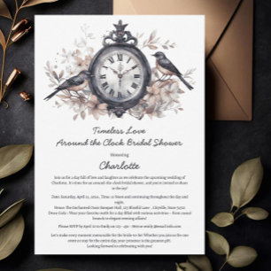 Watercolor Around The Clock Brautparty-Einladung Einladung