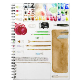Watercolor Artist Materials Kunst, Dichtung und Mu Notizblock