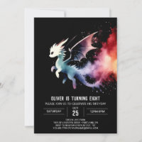 Watercolor Artistic Dragon Birthday