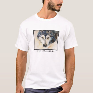 Watercolor-Augen eines sibirischer Schlittenhund-T T-Shirt