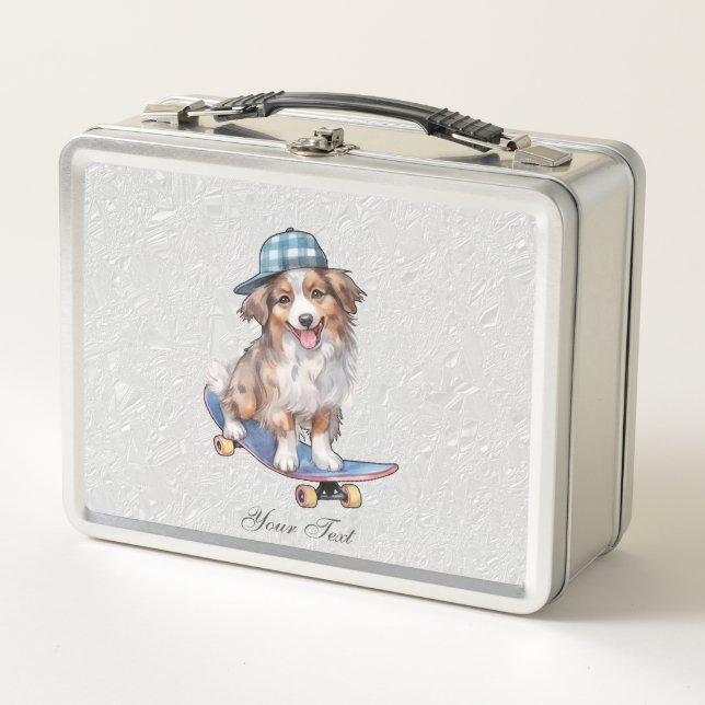 Watercolor Australian Shepherd Metal Lunch Box (Vorderseite)