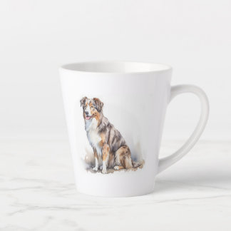 Watercolor Australian Shepherd Milchtasse