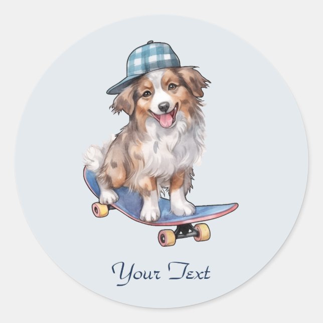 Watercolor Australian Shepherd Sticker (Vorderseite)