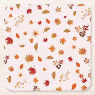 Watercolor Autumn Blooms Fall Botanical Pattern Rechteckiger Pappuntersetzer