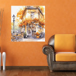 Watercolor Autumn Corner Café Leinwanddruck<br><div class="desc">Wandkunst aus überzogenem Leinwand mit Aquarellbildern eines Eckcafés an einem Herbsttag, an dem das Café mit den umliegenden Bäumen und Gebäude in warmen Herbstfarben hängt. Angezeigt in einer benutzerdefinierten Größe - 16.56 x 17.30 für Illustrationszwecke. Zusätzliche Größen und Stile sind verfügbar. Möglicherweise muss das Bild an die gewünschte Größe angepasst...</div>
