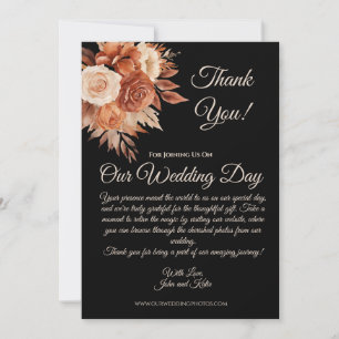 Watercolor Autumn Elegance Wedding Danke Einladung