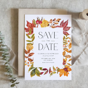 Watercolor Autumn lässt Rahmen fallen Save The Date