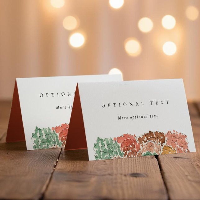 Watercolor Autumn Trees Thanksgiving Platzkarte (Watercolor Autumn Trees Thanksgiving Place Card)