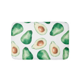 Watercolor Avocado Pattern Badematte