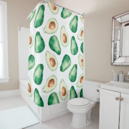 Watercolor Avocado Pattern Duschvorhang