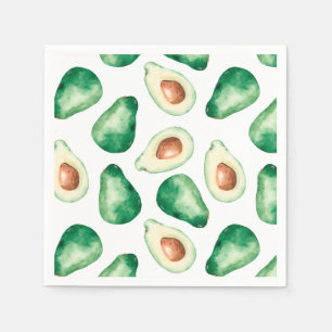 Watercolor Avocado Pattern Geburtstagsparty Serviette