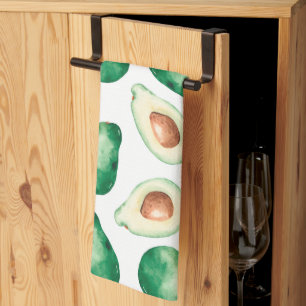 Watercolor Avocado Pattern Geschirrtuch