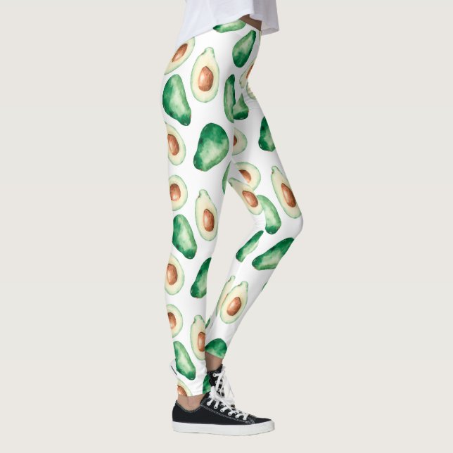 Watercolor Avocado Pattern Leggings (Rechts)