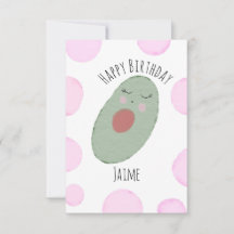 Watercolor Avocado Pink Dots Geburtstagsparty