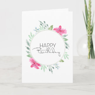 Watercolor Azalea Floral Karte