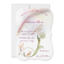 Watercolor Baby Birth Announccard