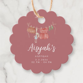 Watercolor Baby Clothes Dusty Rose Aqeeqah  Geschenkanhänger