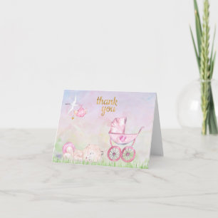 Watercolor Baby Dankeschön-Karte für Babydusche Dankeskarte