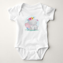 Watercolor Baby Elephant Strampler