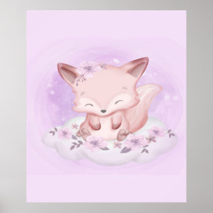 Watercolor Baby Fox Liebhaber Geschenk für Baby Poster