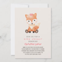 Watercolor Baby Fox Niedlich Whimsical Baby Girl