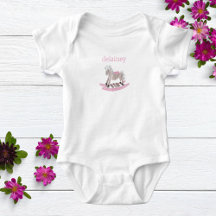 Watercolor Baby Girl Personalisiert Rocking Horl