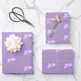 Watercolor Baby Hippo Geschenkpapier Set
