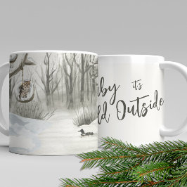Watercolor Baby im Winterschnee im Freien Kaffeetasse