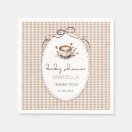 Watercolor baby is brewing coffee babPaper Napkin Serviette
