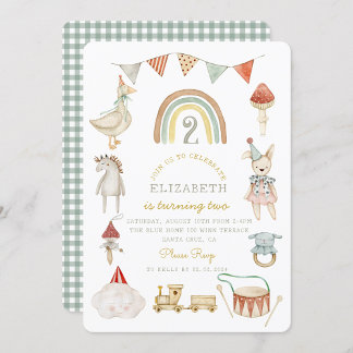 Watercolor Baby Mushroom Whimsical Geburtstag Einladung