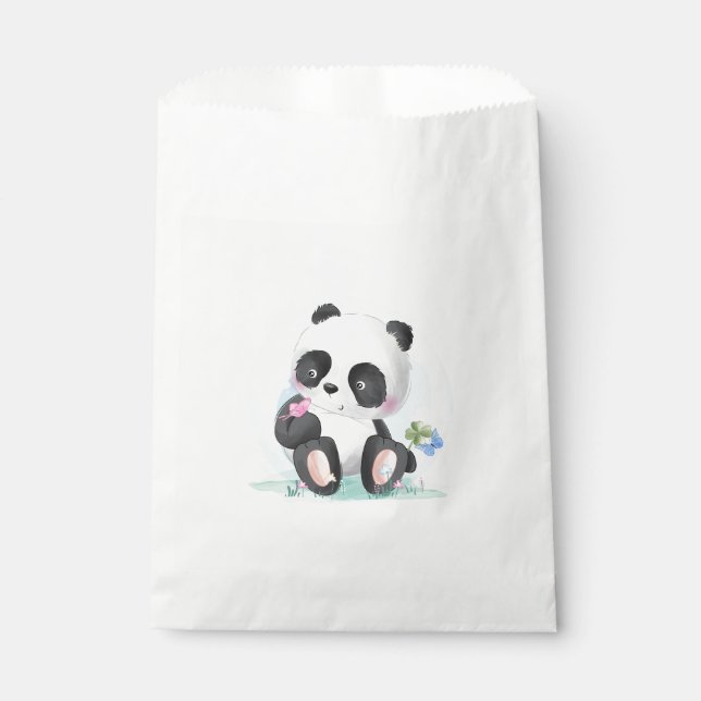 Watercolor Baby Panda Geschenktütchen (Vorderseite)