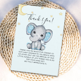 Watercolor Baby Shower Elephant Theme Dankeskarte
