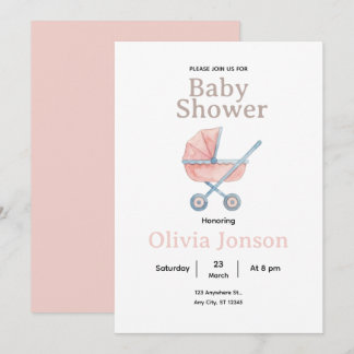 Watercolor Baby Shower Invitation, Einladung