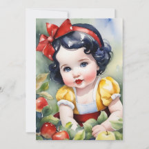 Watercolor Baby Snow White Grußkarte
