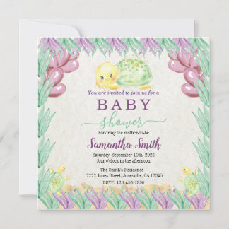 Watercolor Baby Turtle Einladung