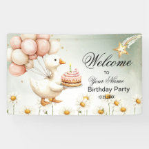 Watercolor Baby White Goose Geburtstagsparty