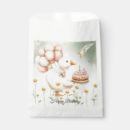 Watercolor Baby White Goose Geburtstagsparty Niedl Geschenktütchen