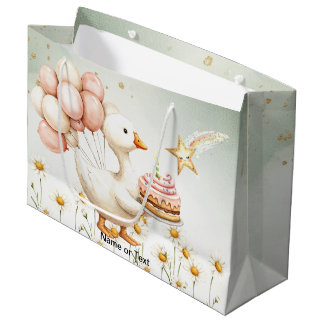 Watercolor Baby White Goose Geburtstagsparty Niedl Große Geschenktüte